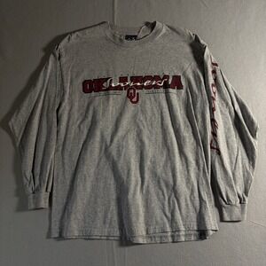 AS Sports University of Oklahoma Sooners Mens Large Grey Long‎ Sleeve T-Shirt